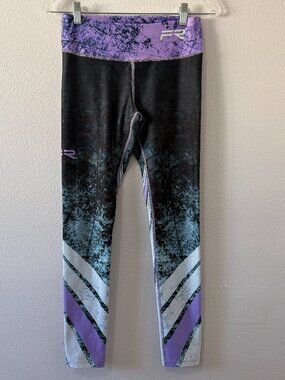 FIBER Colombian Workout Leggings | One Size | Compression Fit | Purple & Marble